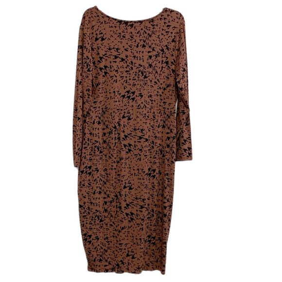 Ava & Viv Dress Women’s XXL Brown Black Animal Leopard V-Neck Faux Wrap Midi. - Picture 3 of 14
